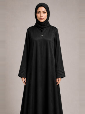 Muneera Satin Abaya — waist Muneera Satin Abaya, waist.