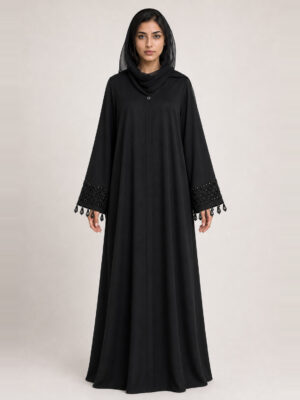 Nadira Crepe Abaya — front Nadira Crepe Abaya, front.