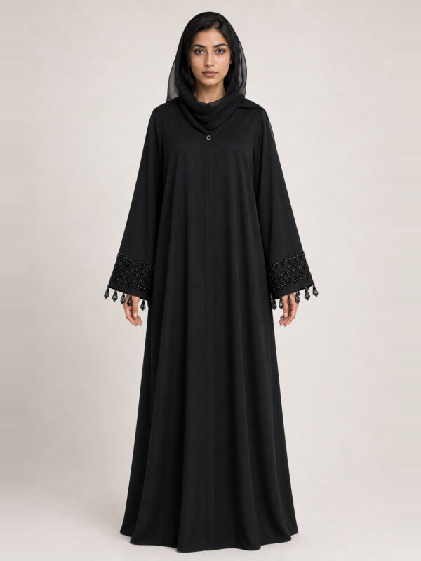 Nadira Crepe Abaya, front.