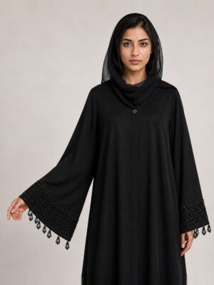 Nadira Crepe Abaya — sleeve and cuff Nadira Crepe Abaya, sleeve and cuff.
