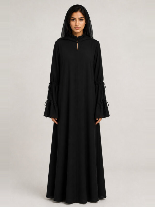 Naila Crepe Abaya, front.