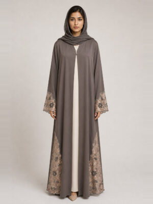 Nasreen Lace Abaya, front.