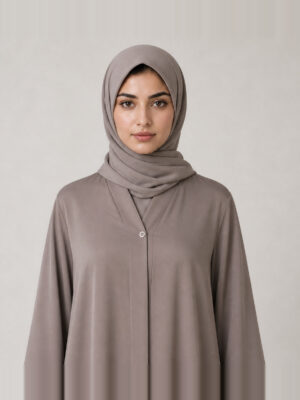 Rahma Crepe Abaya, neckline and bodice.