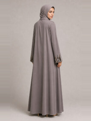Salma Crepe Abaya, back.