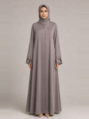 Salma Crepe Abaya, front.