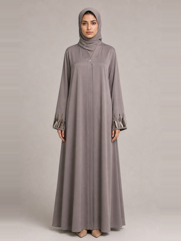 Salma Crepe Abaya, front.