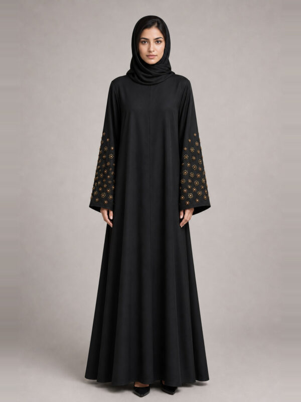 Zaheera Crepe Abaya, front.