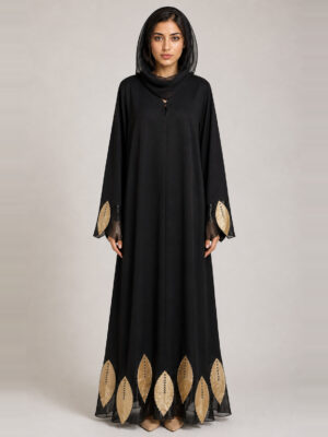 Zarina Crepe Abaya — front Zarina Crepe Abaya, front.