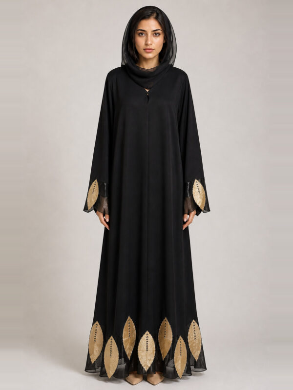Zarina Crepe Abaya, front.